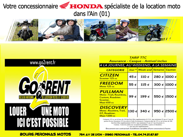 Location Moto Bourg-en-Bresse Ain 01